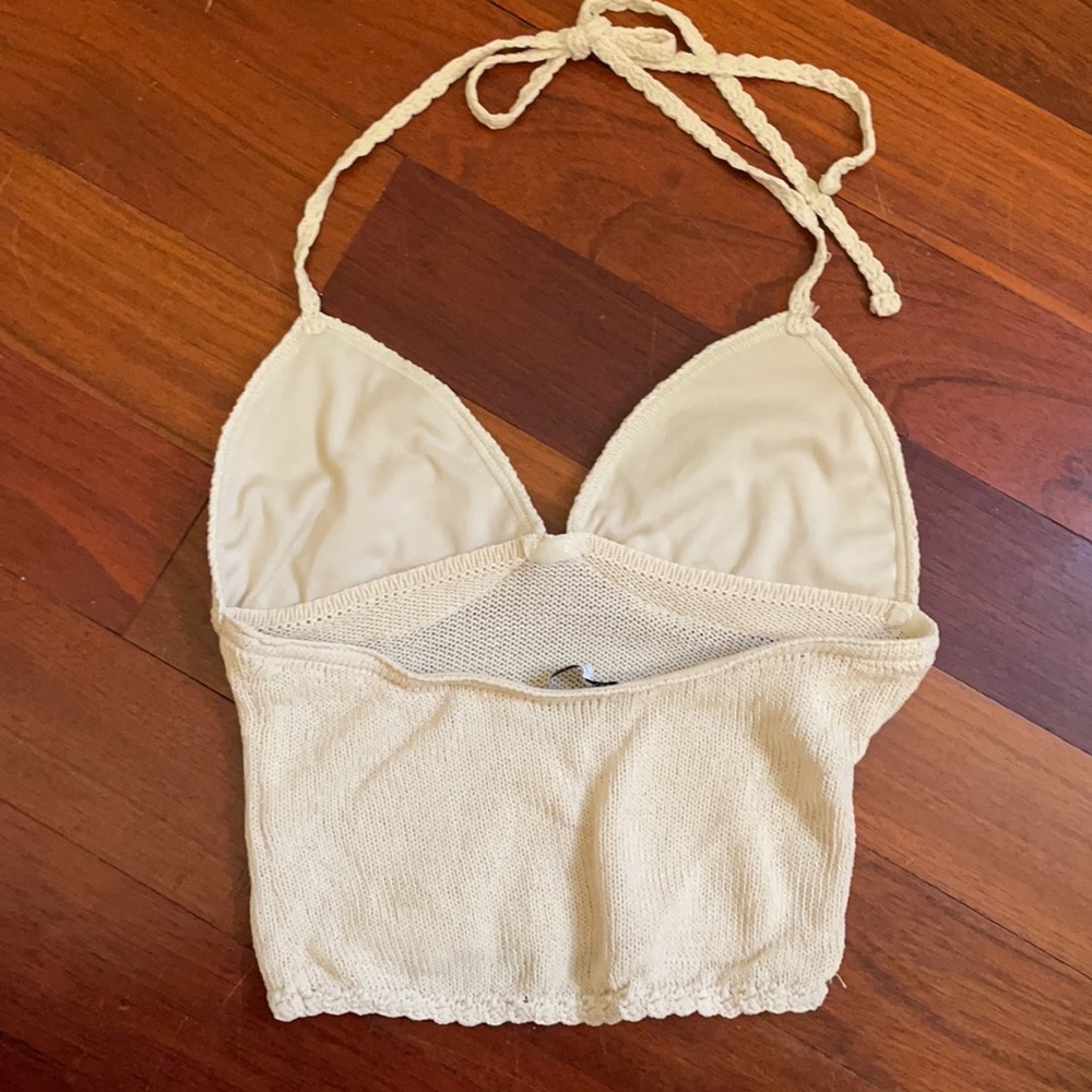 Zara Cream Crochet Crop Top - Picture 4 of 5